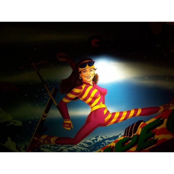 Wipe Out 1993 Original NOS Pinball Machine Translite Snowboard Skiing - Picture 5 of 8